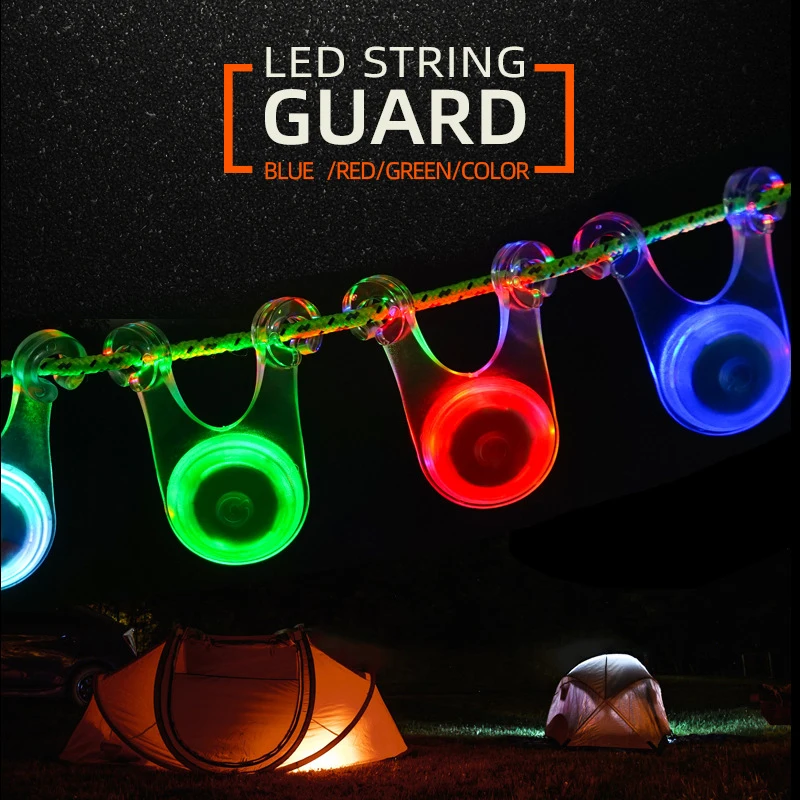 1pcs LED Tent String Rope Guard Hanging Light Mini Flashlight Waterproof Outdoor Camping Fishing Warning Safety Lamp