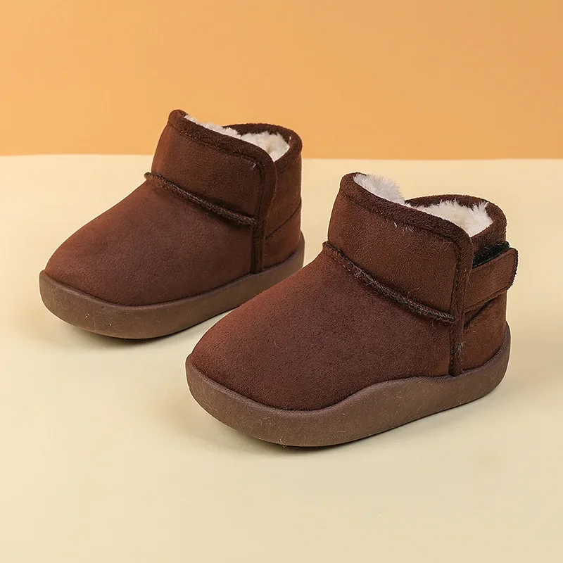 New Versatile Warm Girl Boots Thicken Cotton Soft Sole Comfort Child Shoes Versatile Classic Trendy Boy Shoe Simple Winter Boots