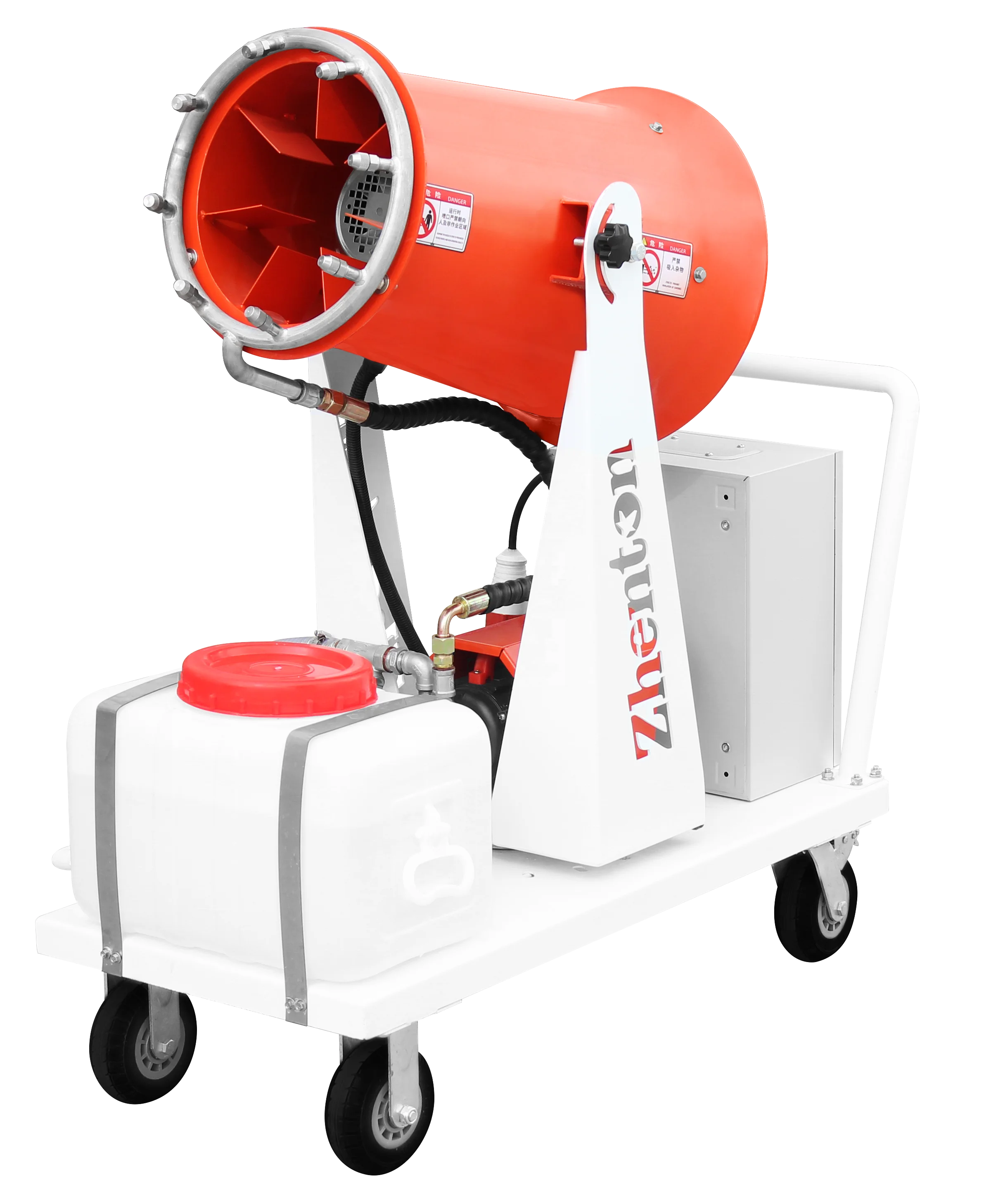 آلة مدفع الضباب المتنقلة للتحكم عن بعد الصناعية، توصيل سريع، رشاشات فولاذية لتبريد ضباب الماء #4