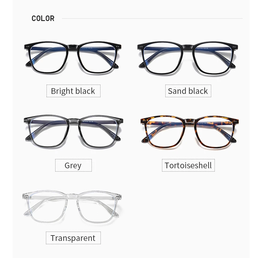 Óculos quadrados tr90 anti-luz azul para homens e mulheres, óculos de bloqueio de raios azuis para computador, armações de vidro para miopia f2003