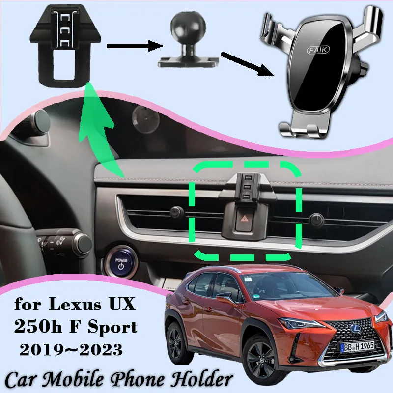 

Car Mobile Phone Holder For Lexus UX 200 250h F Sport 300e ZA10 2019~2023 2022 Gravity Navigation Bracket GPS Stand Accessories