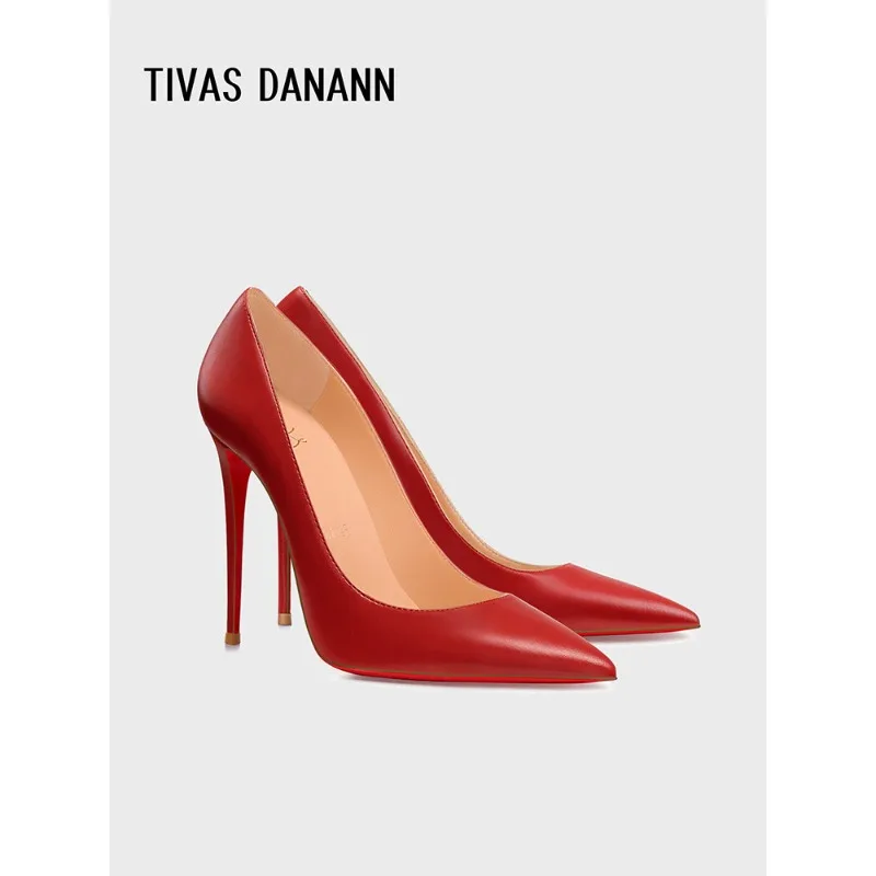 

2026 новые пикантные женские туфли на высоком каблуке для зрелых женщин, женские туфли на тонком каблуке с острым носком, темпераментные красные туфли большого размера 12 см для поездок на работу