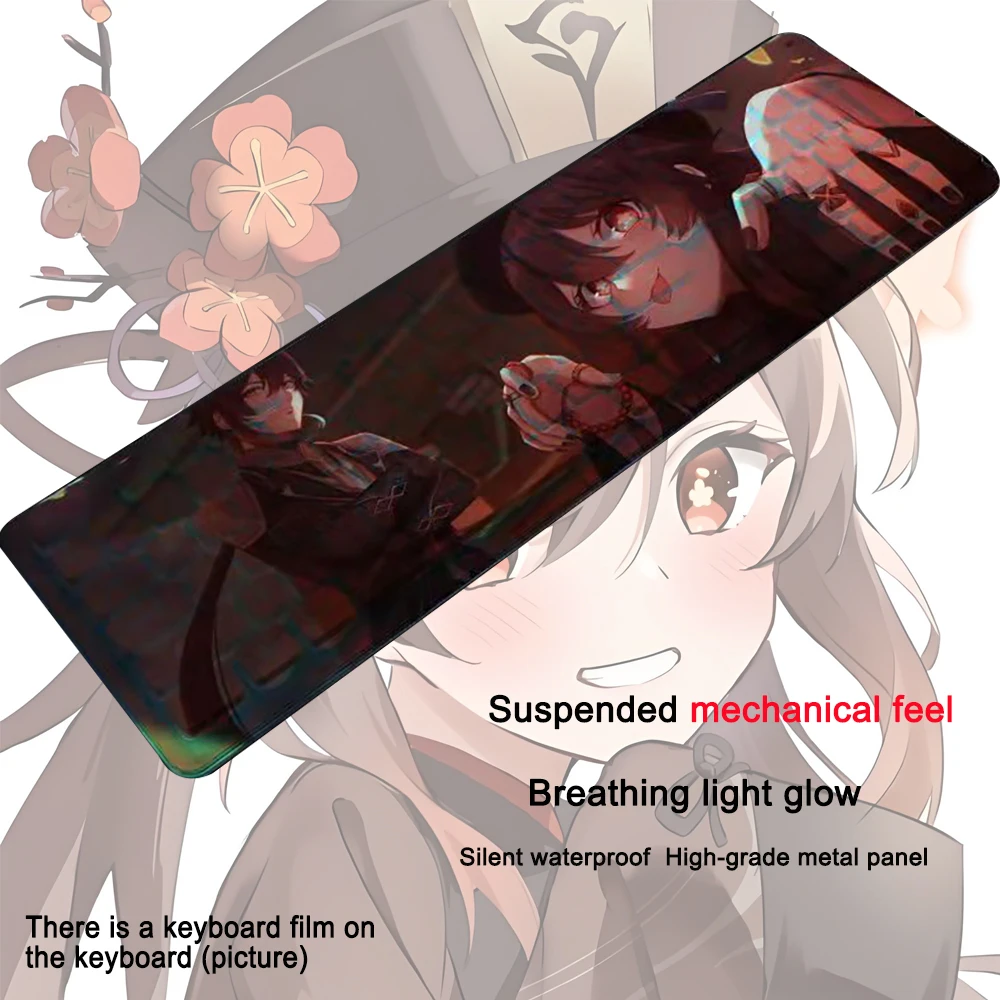 

104 Keys Gaming Anime Keyboard Genshin Impact Hu Tao USB Wired Gaming Keyboard Keycap For Office Laptop Game PC Computer Teclado