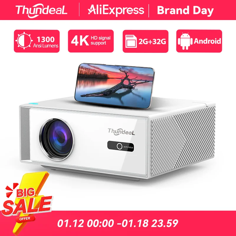 ThundeaL TD95W Projector 4K Full HD 1080P Android WIFI LED Projector TD95 Portable Outdoor Video Game Home Theater Cinema Beamer