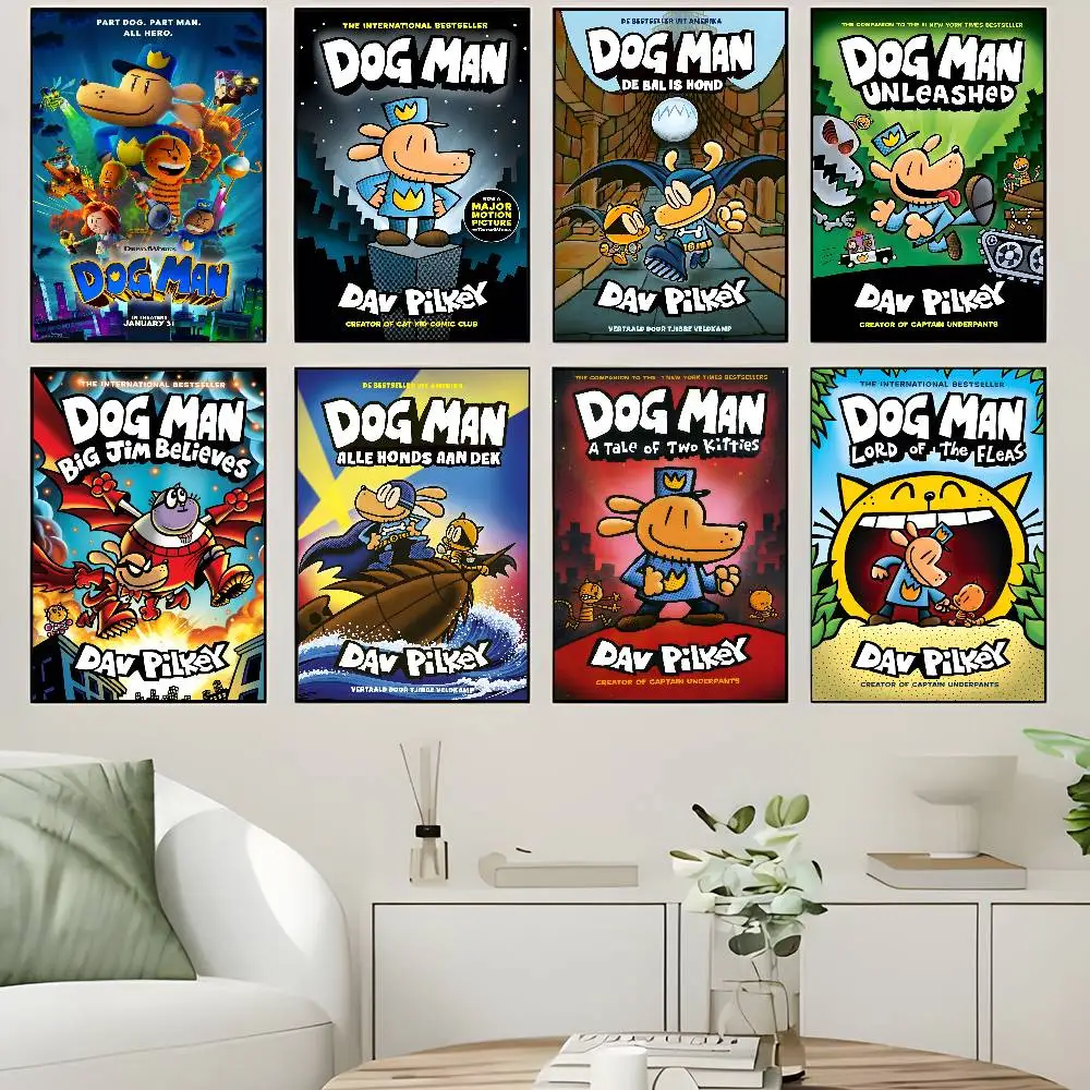 

Dog Man Anime Posters Sticky Fancy Wall Sticker For Living Room Bar Decoration Room Wall Decor