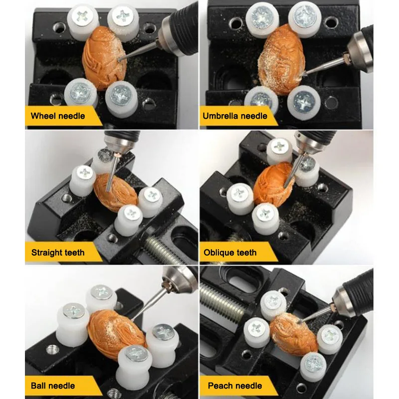 6 Pcs Die Grinder Rotary File Kit Good Toughness Solid Tungsten Rotary Files for Woodworking Drilling Polishing