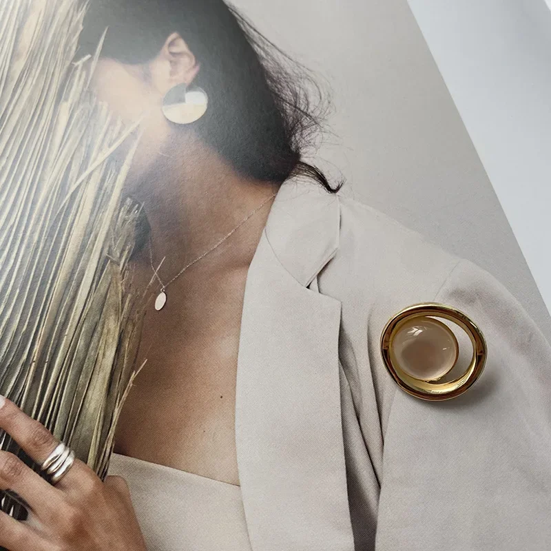5pcs Creative Saturn\'s Ring Buttons Straw Hat Shape Gold Color Metal Shank Buttons Clothes Decorative Buttons
