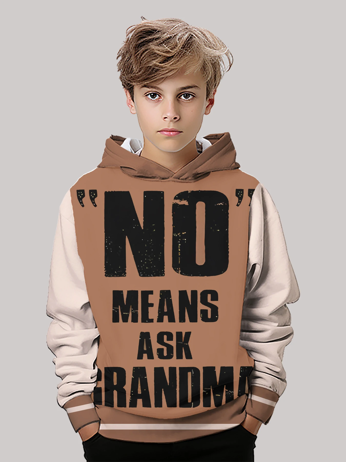 

Children's 3D Printed Color Mixing Pattern Hoodie, Suitable for Play, School, and Casual Wear in Spring and Autumn Seasons