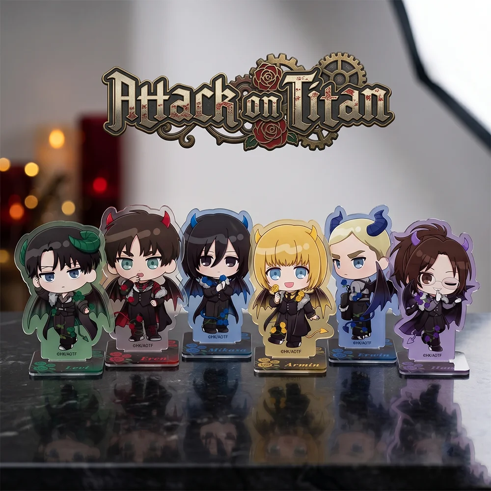 Attack On Titan Devil Chibi Ver10 CM Double Sided Acrylic Stand Keychain 2026 New Anime Stand Eren Levi Erwin Hange Fans Gift