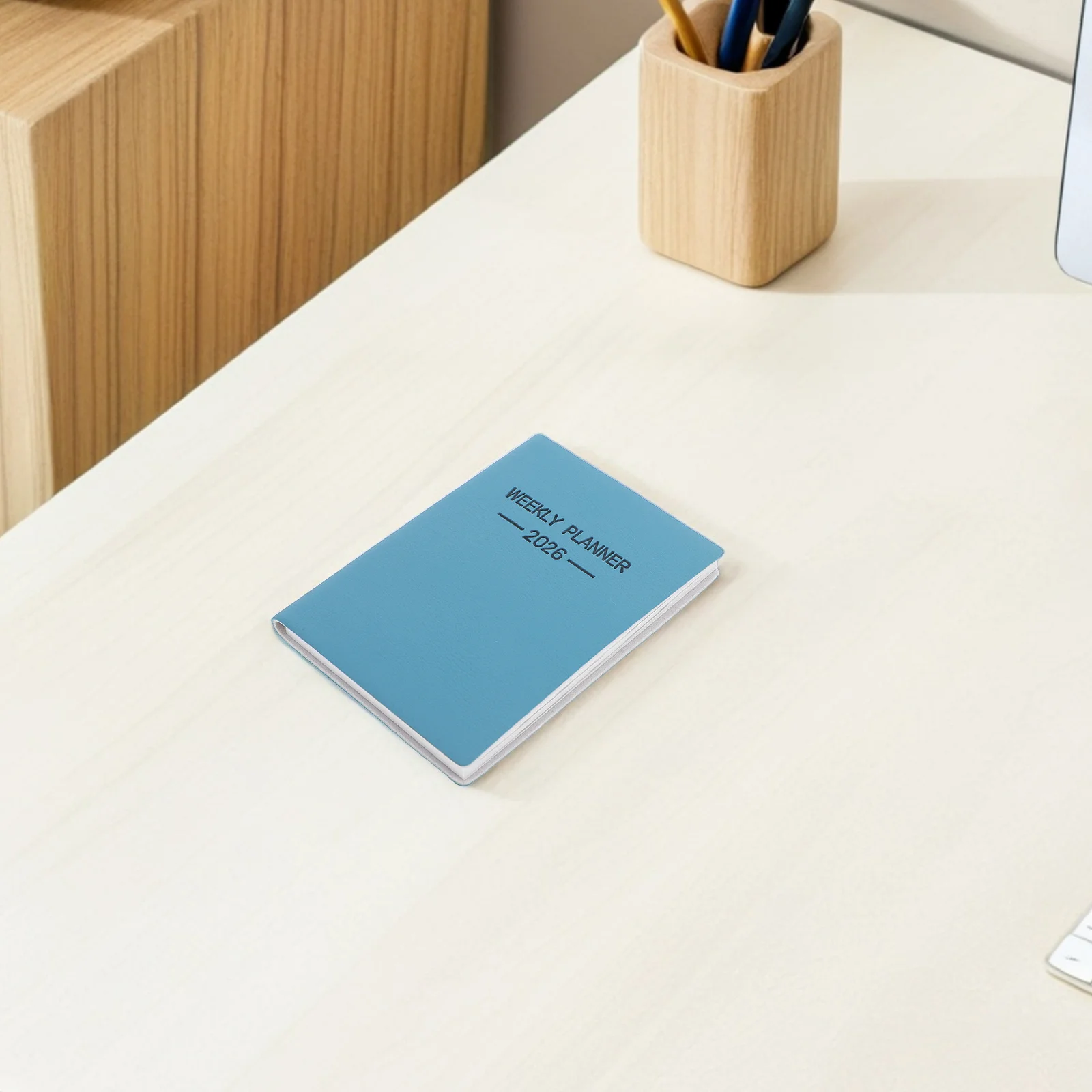 

Compact A7 Weekly Monthly Planner 2026 Calendar Book Portable Sturdy Binding Thick White Pages for Office Home