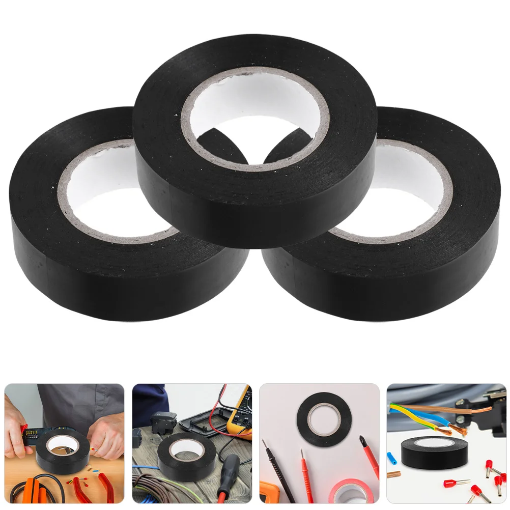 

3 Rolls 10M Electrician Insulation Tape Heat Resistant High Temp Wiring Tape For Car Wire Protection Industrial Use