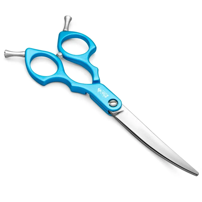 Blue 60MDW Titanium JP440C Steel Scissors 6 Inch Pet Grooming Bending Scissors Dog 2020