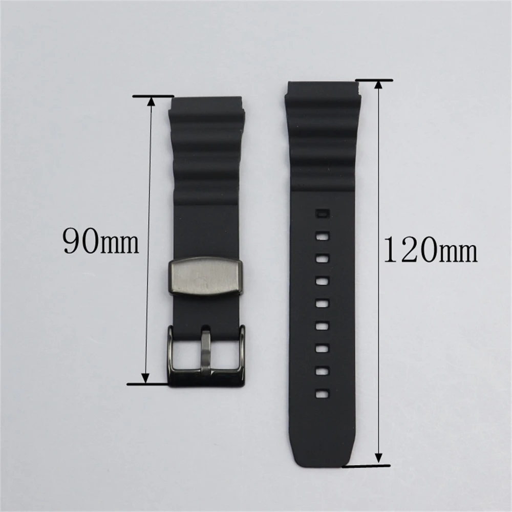 สายซิลิโคน18มม. 20มม. 22มม. สำหรับสาย SPR009 Seiko พร้อมสายรัดข้อมือเหล็ก