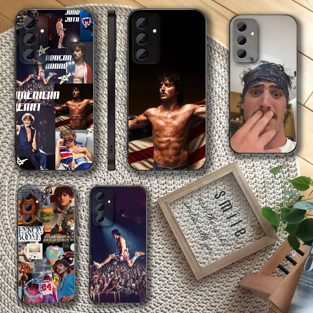 

Benson Boone American Heart Phone Case For Samsung S 25,24,23,22,30,21,10,9,Ultra,Plus,Lite,FE,4,5 G Soft Black Case