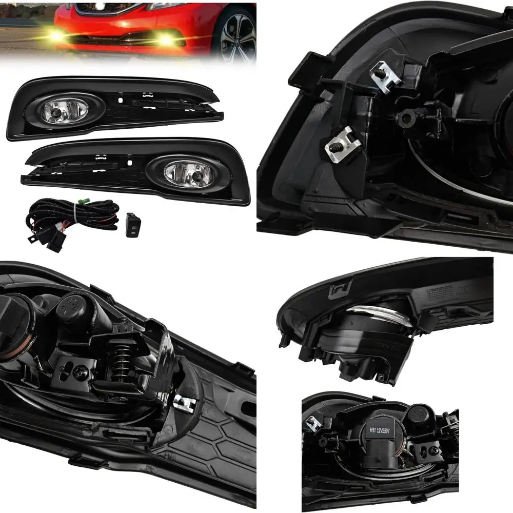

2013-2015 Honda Civic Fog Lights with Switch and Wiring Kit for Enhanced Visibility