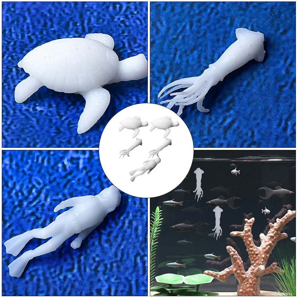 

5 шт. 3D-формы для ландшафтного дизайна «Лес», экологически чистые, для самостоятельного изготовления, из эпоксидной смолы, в виде черепах, кальмаров, дайверов, для миниатюрного океанского декора