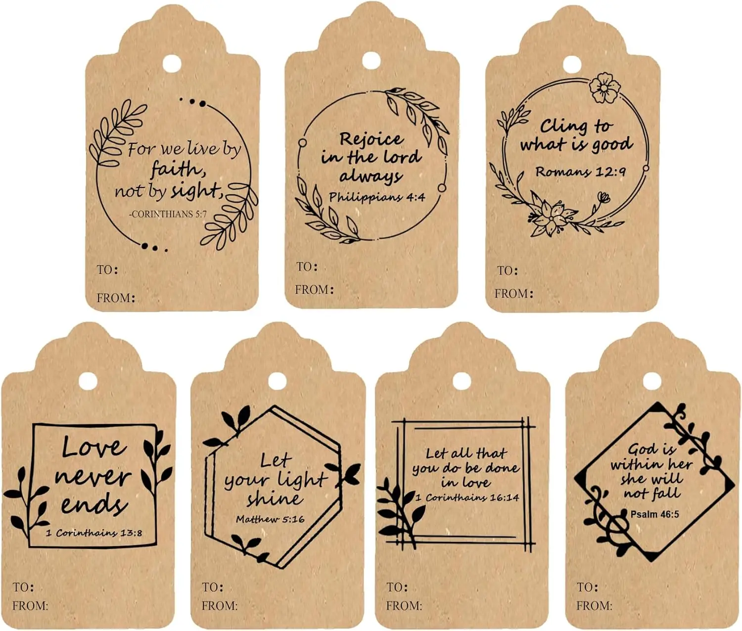 

105 Pcs Jesus Faith Gift Tags,3.15 x 2 Inches Christmas Bible Verse Labels Christian Christmas Religious Inspirational Kraft