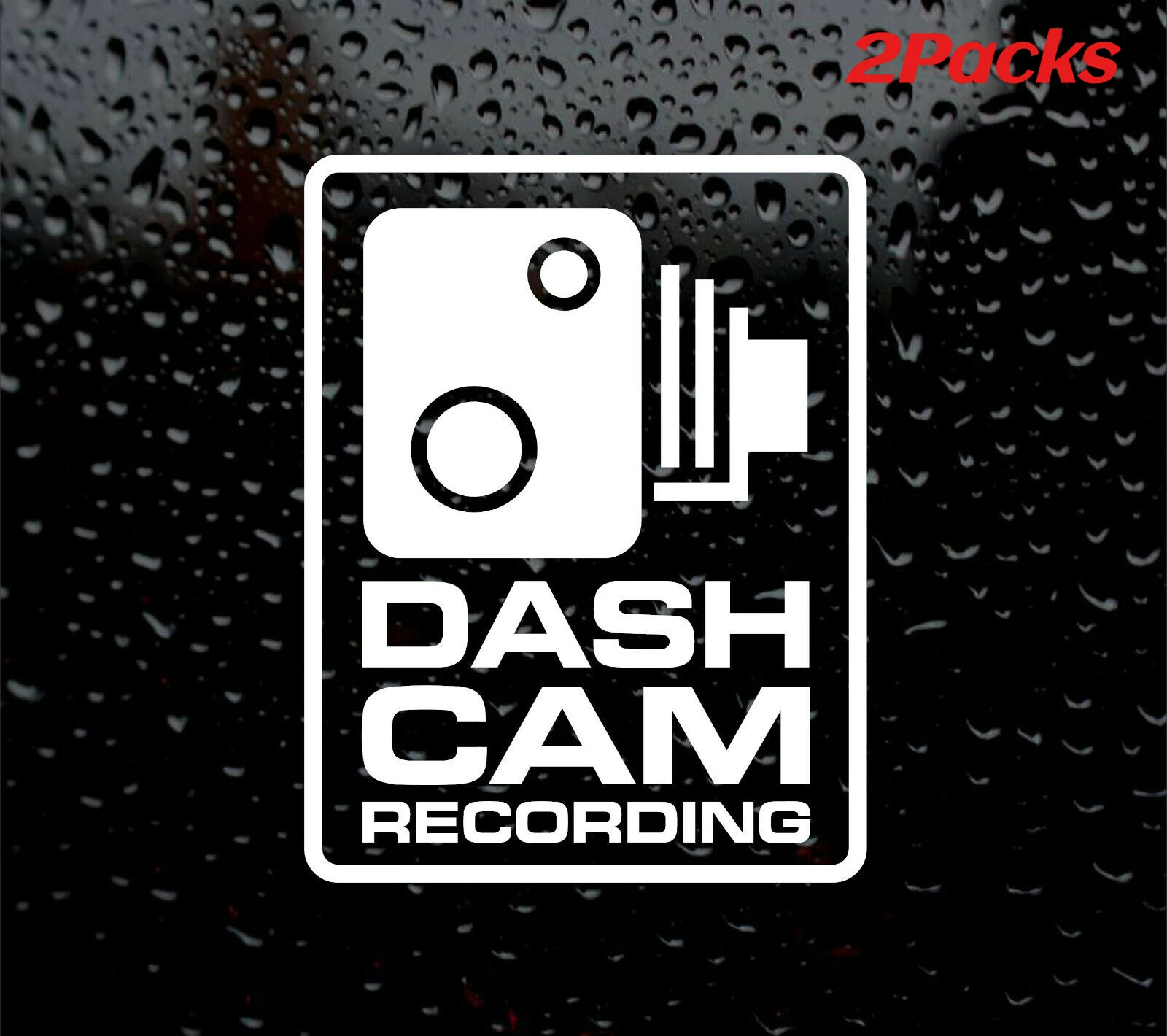 140mm x 110mm Funny Dash Cam Recording Car Sticker CCTV HD Camera Vinyl Decal for Bumper Window Auto Decor