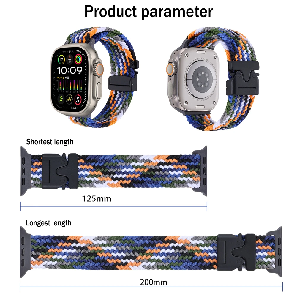 Correa de nailon trenzado para Apple Watch 10 9 8 7 SE X 40/44mm 41/45mm 42/46mm 49mm pulsera para iWatch Series 10 9 7 se