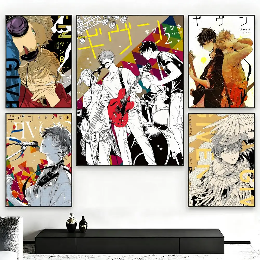 Anime GivenS Poster Poster Nordic HD Self-Adhesive Wall Sticker Home Café Bedroom Living Room Art Decor Gift