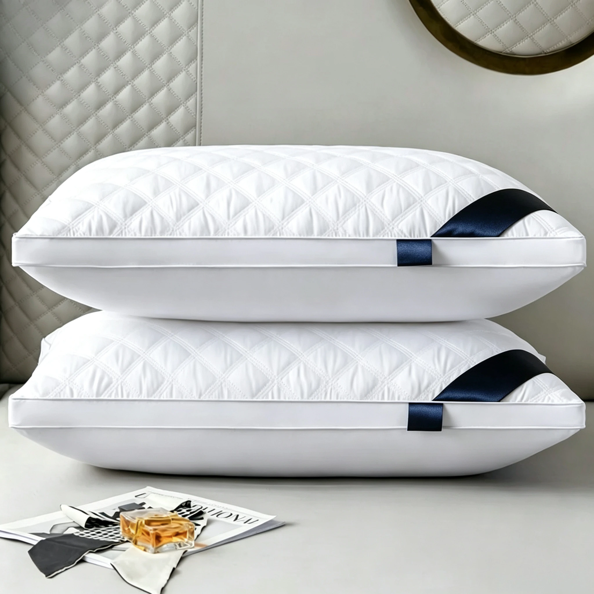 Luxury Hotel Pillow Insert Hilton Collection Bed Pillow Queen Size Down Alternative Soft Support No Flatten Premium Ultra Plush