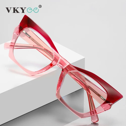 VICKY 2023 nueva luz anti-azul moda ojo de gato miopía, montura de presbicia gafas femeninas montura gafas de lectura PFD2158