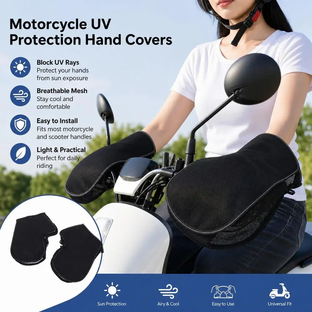 New Summer Sun Protection Handlebar Cover for E-Bike/Scooter – Waterproof Heat-Insulated Gloves