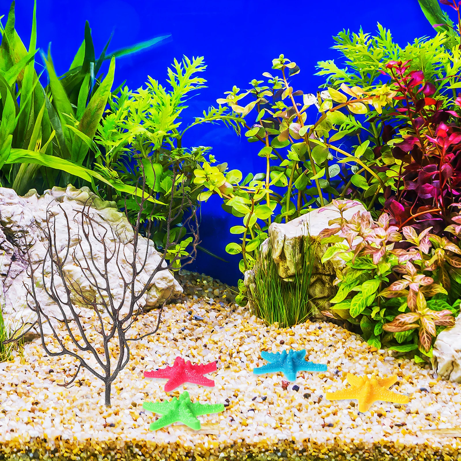 

6pcs Ornaments Simulated Coral Branch Fish Tank Decor Underwater Landscape Diy Sea Plant Layout Fish Tank Ornaments Sea