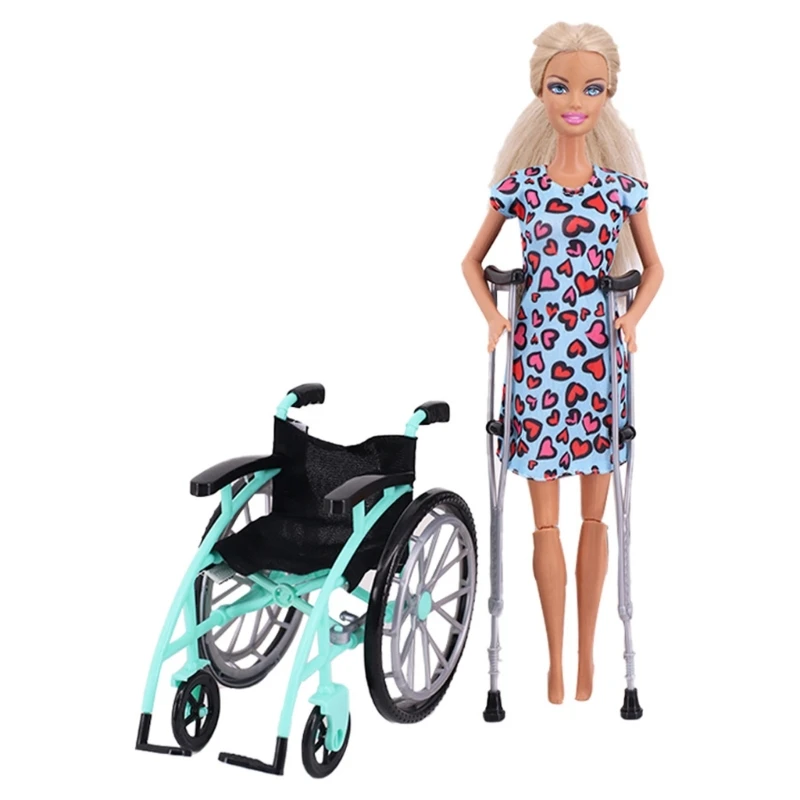 Interactive Rehab Pretend Play For Children Including 3 Collapsible Wheelchair Crutches Toy For Social Skill Building 15UB