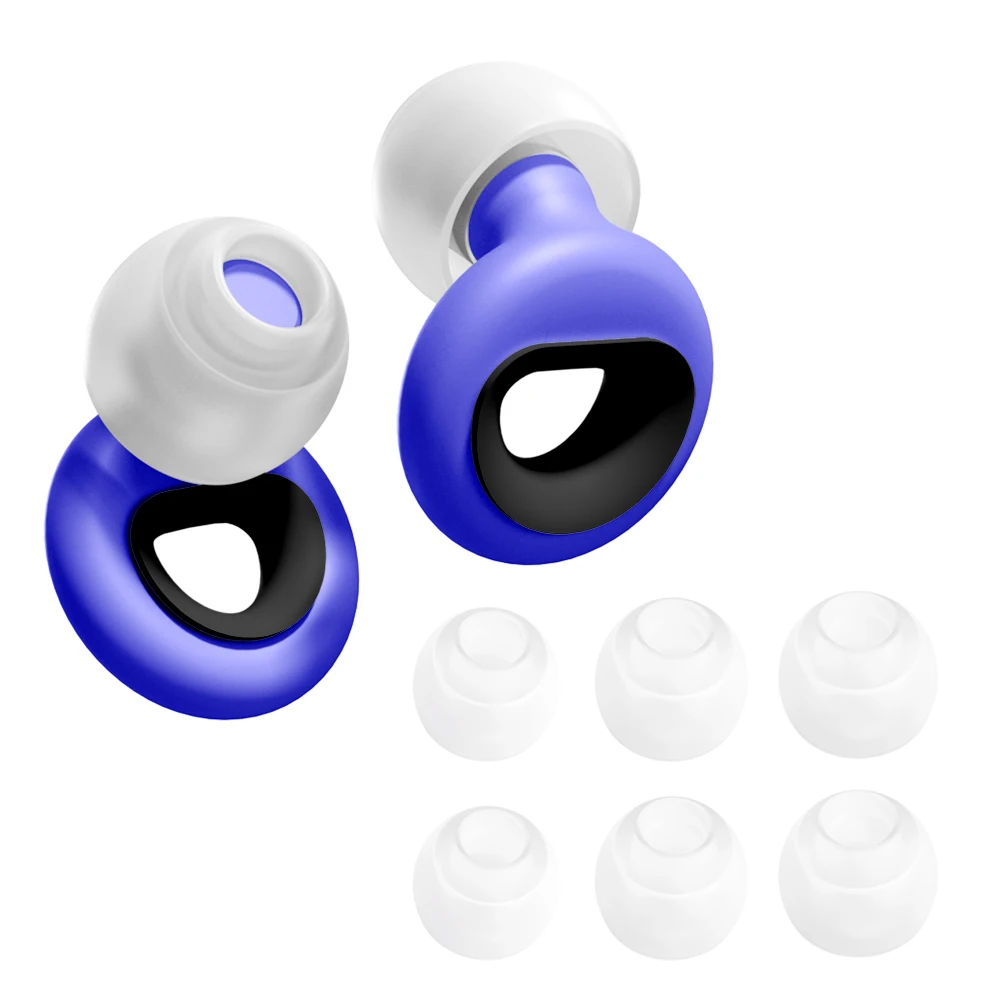 Reusable Silicone Ear Plugs for Sleeping Noise Cancelling - 8 Sizes Included Noise Reduction Ear Tips for Better Hearing Protect
