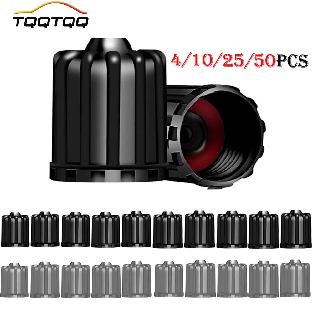 4/10/25/50Pcs Tire Valve Stem Caps, with O Rubber Ring, Universal Tyre Stem Covers for Cars SUVs Bike Bicycle Trucks Motorcycles