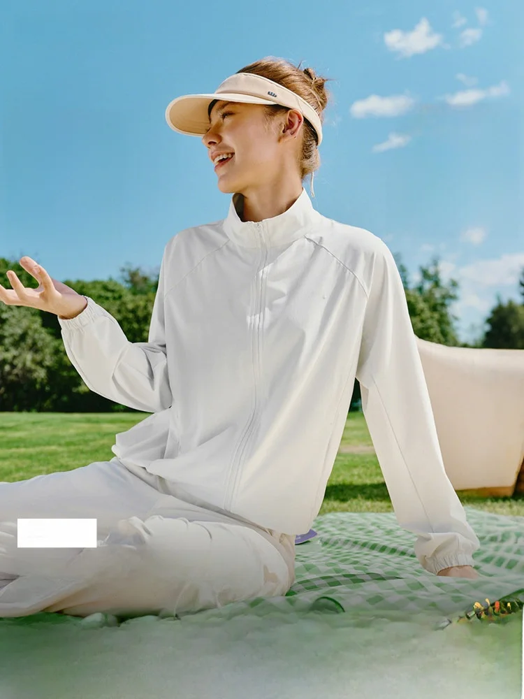 

Banana Le Ladies Qui Dry Loose Fit Outdoor Windbreaker Zipper Closure UV Protection Sport Jaet Skin Friendly High Elastic