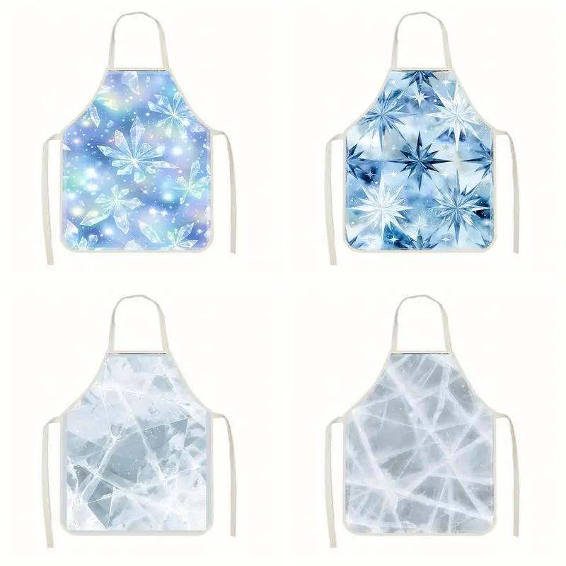 

Frosty Snowflake Aprons Linen Apron, Suitable For Kitchen Cooking, Parent-Child Interaction, Painting And Other Scenarios