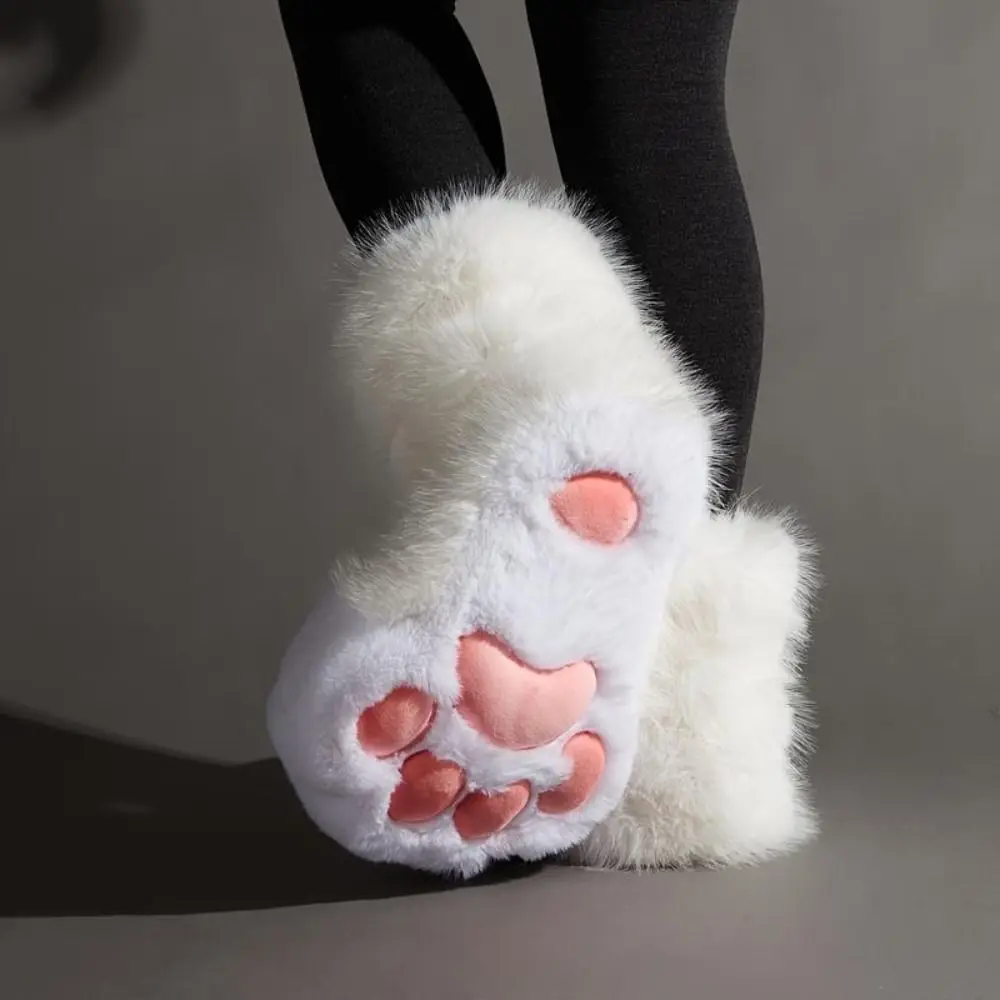 

Fashion Cartoon Winter Cat Paw Slippers Furry Exaggerate Cosplay Props Shoes Large Warm Cosplay Boots Party