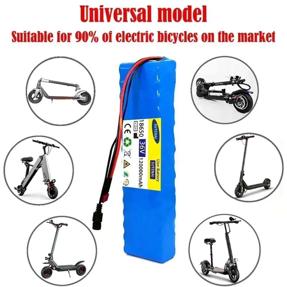 YE 10S3P 36V 120Ah Battery ebike Battery Pack 18650 Li-ion Batteries 1000W  For High Power Electric Scooter Motorcycle Scooter