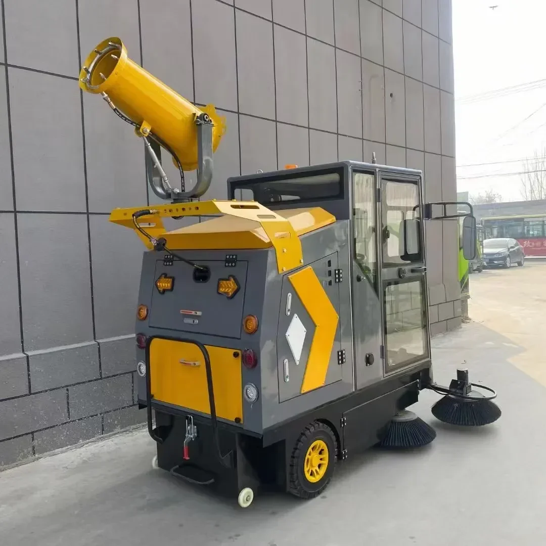 Wholesale Industrial Electric Floor Cleaning Machine Road Sweeper 4 Wheels Road Sweeper For Sale with Strong Dust Control