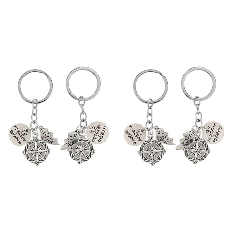 

AA81-BBF Best Friends Keychains Friendship Love Gift Keyrings For Women (4Pcs)