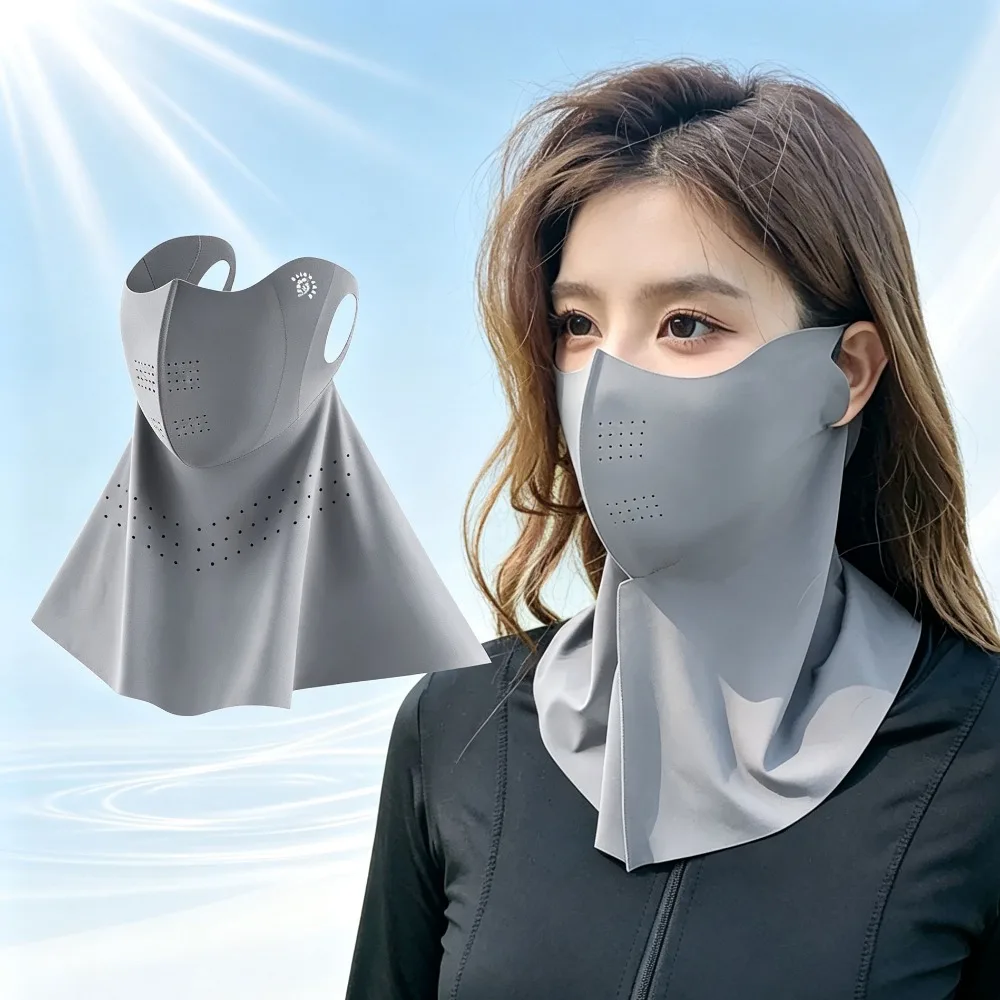 Breathable Lightweight Ice Silk Face Cover Anti UV Sun Protection Face Shield for Cycling Driving Outdoor Sports Use Gifts