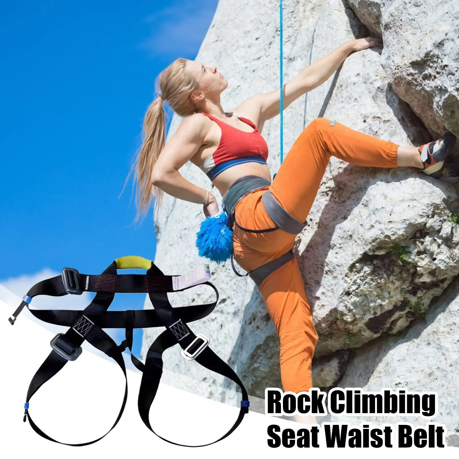Rock Climbing Harness Lightweight Half-body Safety Belt Aerial Survival Mountain Tools Outdoor Waist Support Cord For Climbing