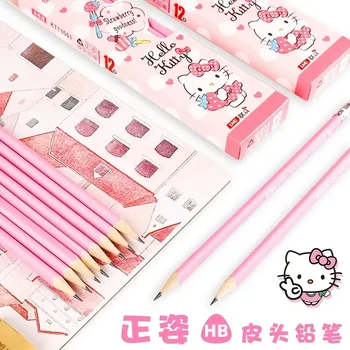 Simpatico matita Sanrio con gomma Melody Kuromi Cinnamoroll HB Nero Scrivi Disegnare Matite per bambini Scuola di cancelleria primaria