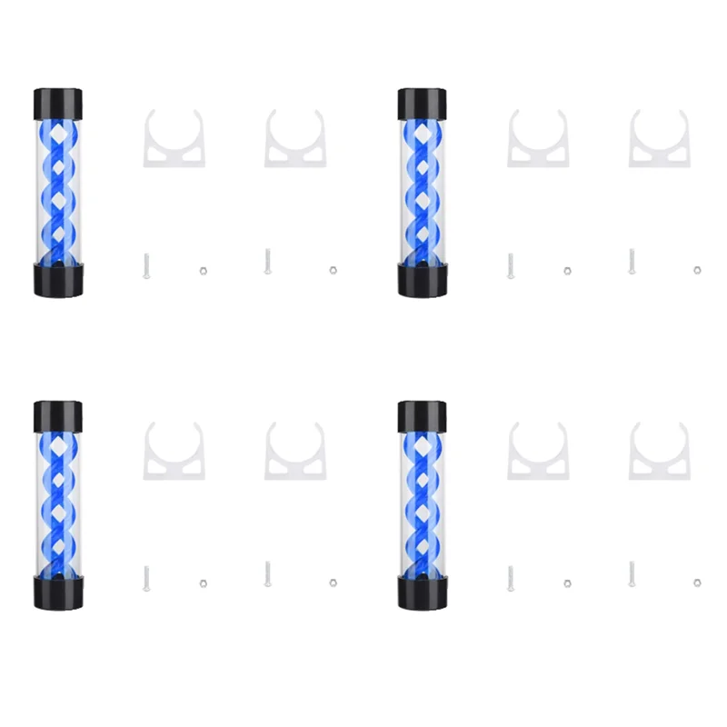 4 шт., 200 мм, водяное охлаждение, резервуар для воды для ПК, резервуар для водяного охлаждения компьютера с резьбой G1/4, охладитель для ПК (синий)-BTFL