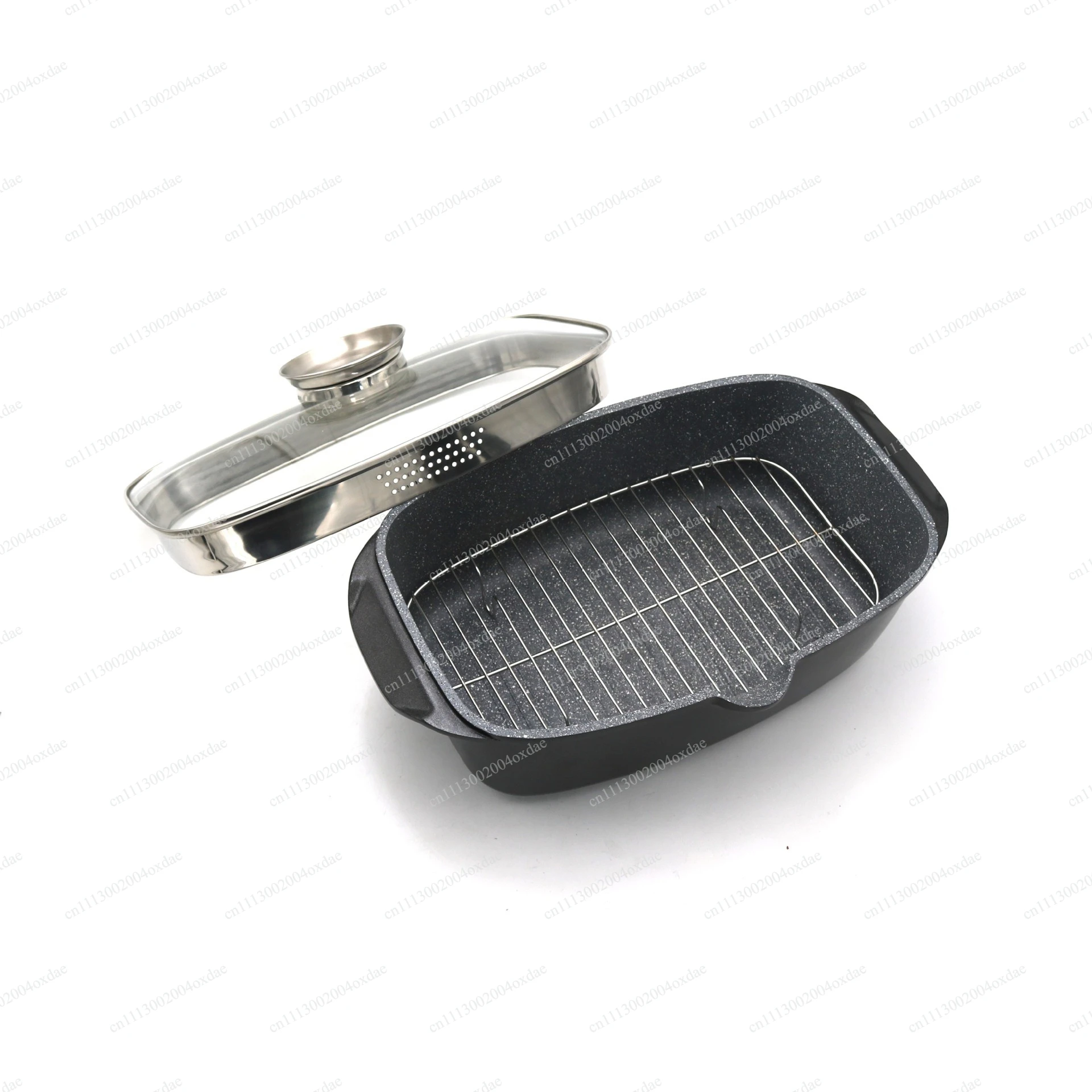 Commercial cast iron grill pan, uncoated frying pan, grilled fish steak grill pan