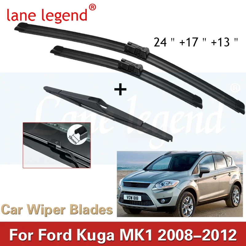 

Wiper Front & Rear Wiper Blades Set For Ford Kuga MK1 2008 2009 2010 2011 2012 Windshield Windscreen Window 24"+17"+13"