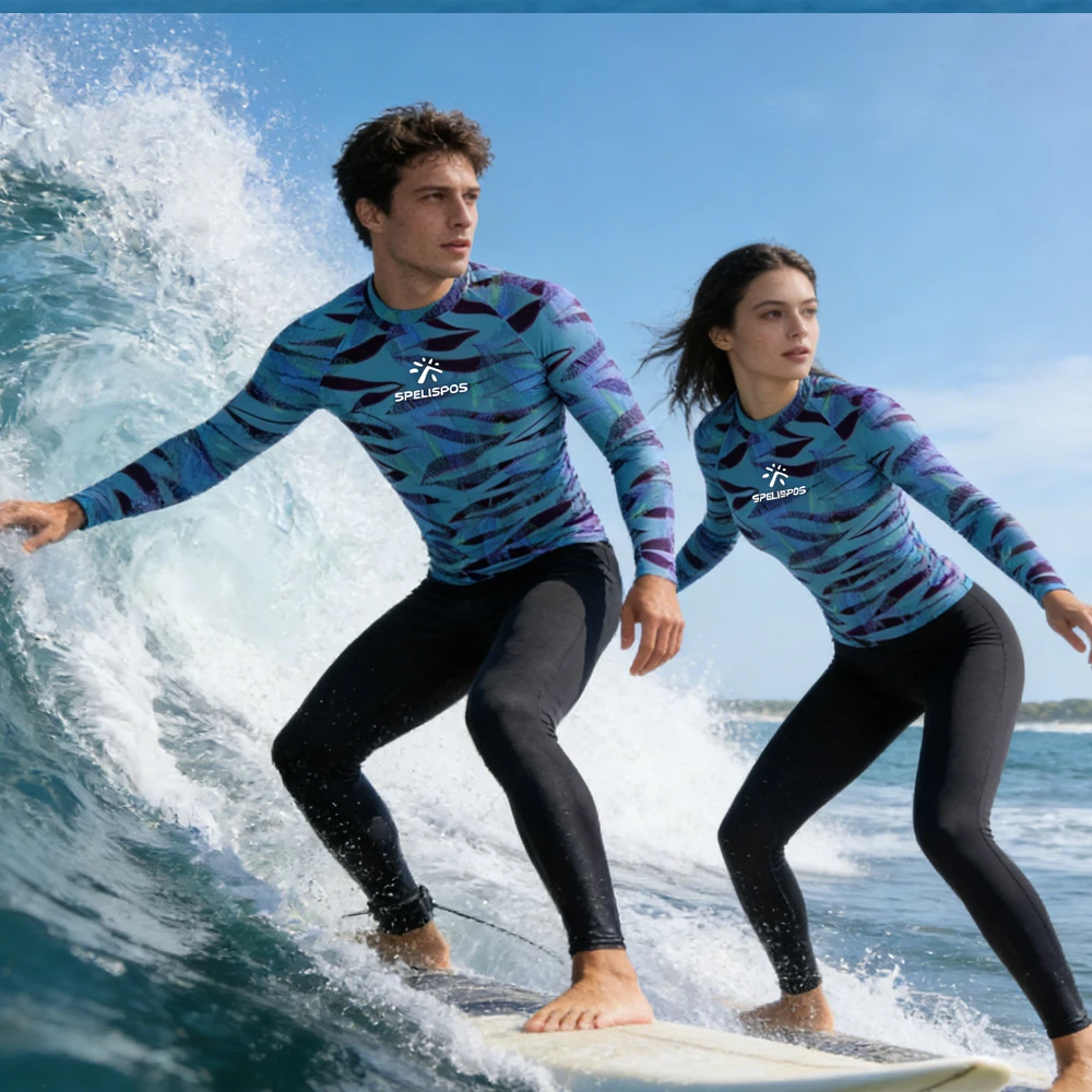 

Women's and Men's Long Sleeve Rash Guard Surfing Clothing Breathable High Quality Swimwear Surf Beachwear for Water Sport