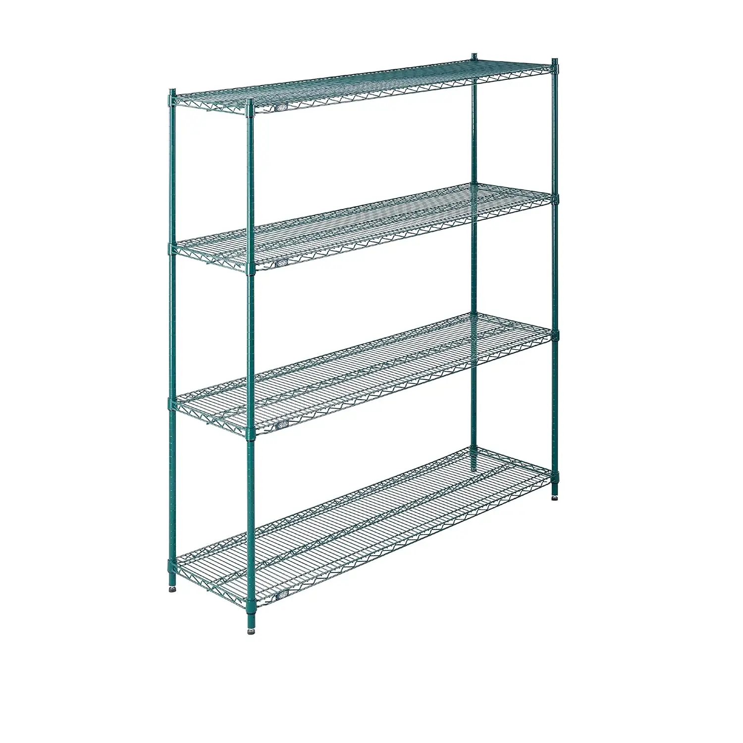 Poly-Green Adjustable Wire Shelving Unit, 4 Tier, Heavy Duty Commerical Storage Organizer Wire Rack, 18