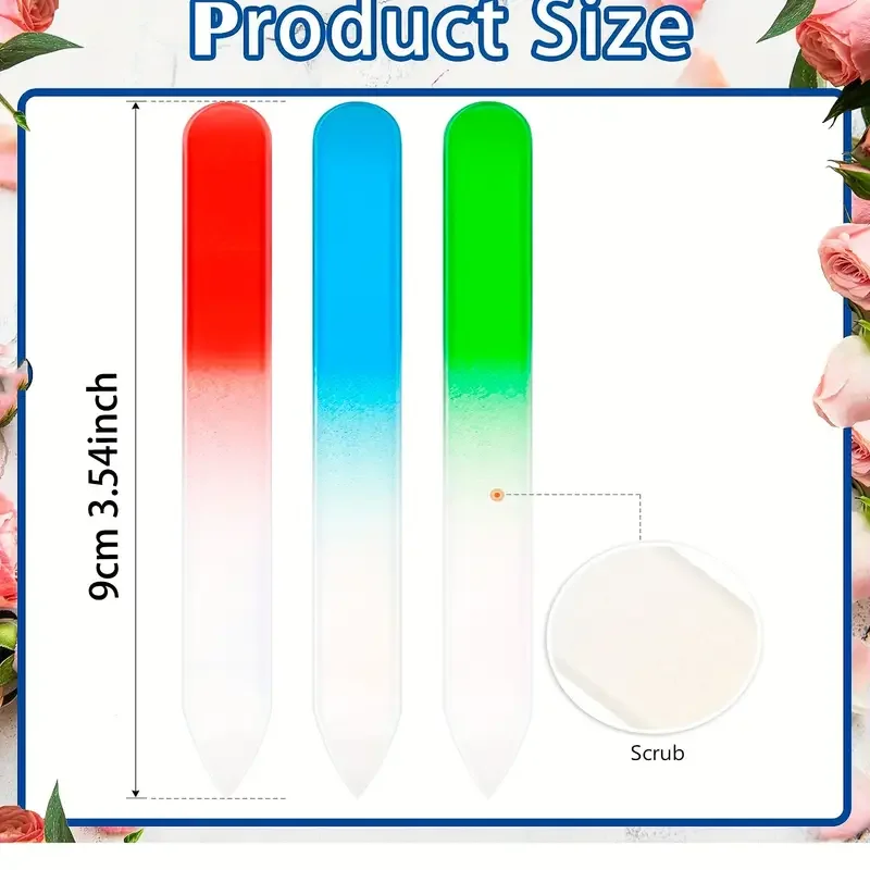 ตะไบเล็บแก้วเช็กแบบมืออาชีพ 6 ชิ้น ล้างทำความสะอาดได้ อุปกรณ์ทำเล็บกันน้ำ สำหรับผู้หญิง ไร้กลิ่น ตะไบเล็บคริสตัล