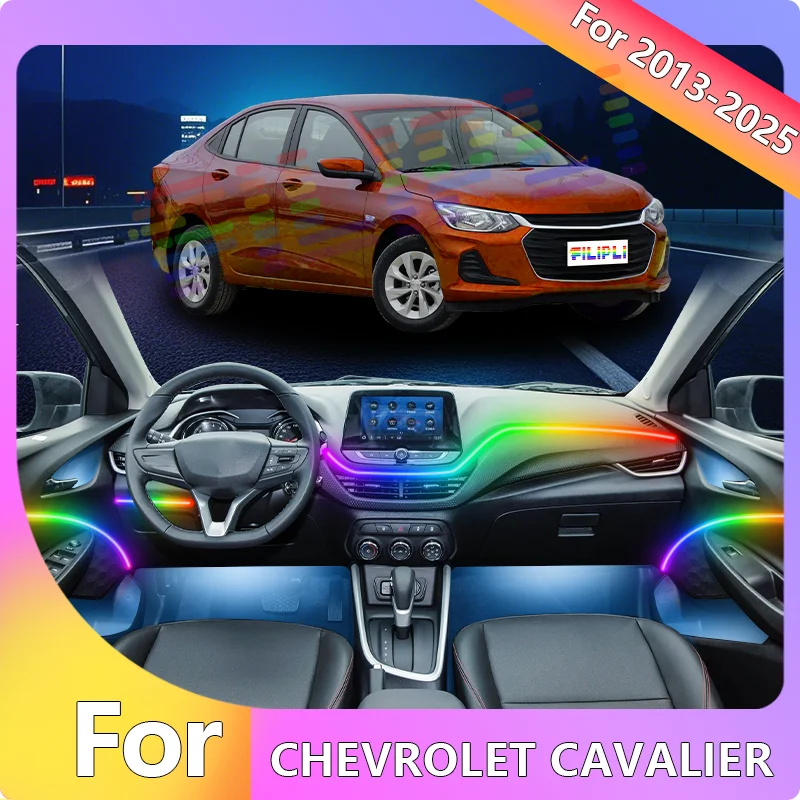 

FILIPLI For The For CHEVROLET CAVALIER For 2022 DIY 64 RGB Car Interior Light Music Sync Dynamic Atmosphere Light By App Control