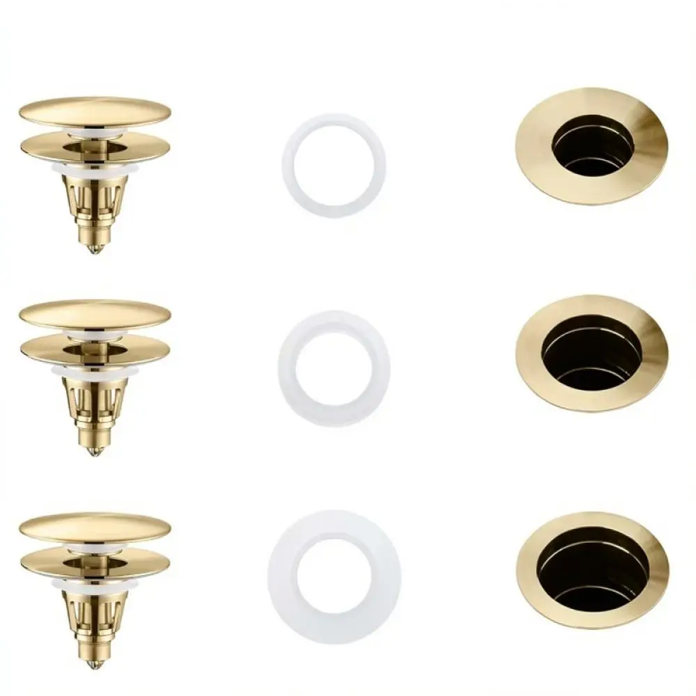 Bathroom Wash Basin Drain Strainer Pop Up Plug Anti Clogging Filter Copper Core Sink Waste Plug Hair Catcher Accessory