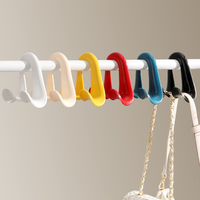 1/2/3pcs Wardrobe Backpack Hook Bag Hanger Hook Double Hooks Space-Saving Clothes Hats Scarf Handbag Storage Rack