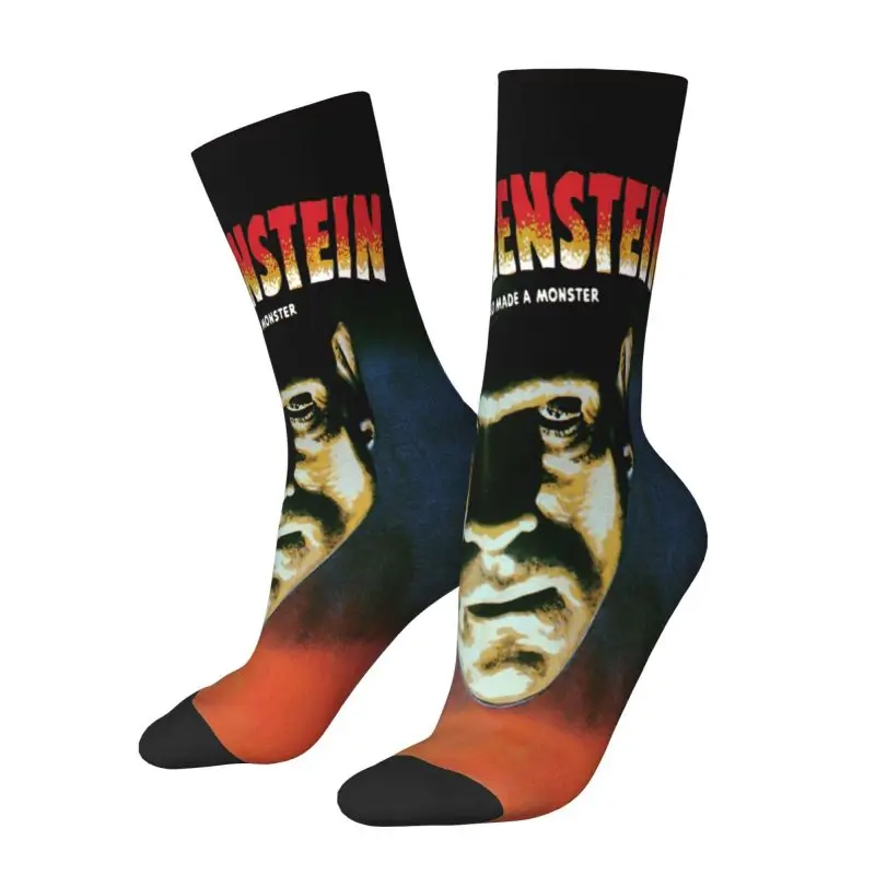 Kawaii Frankenstein Monster Socks Women Men Warm 3D Print Horror Movie Sports Basketball Crew Socks